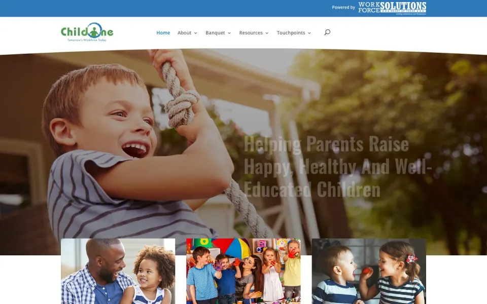 Desktop view of the Child One Texas website captured July 30, 2026
