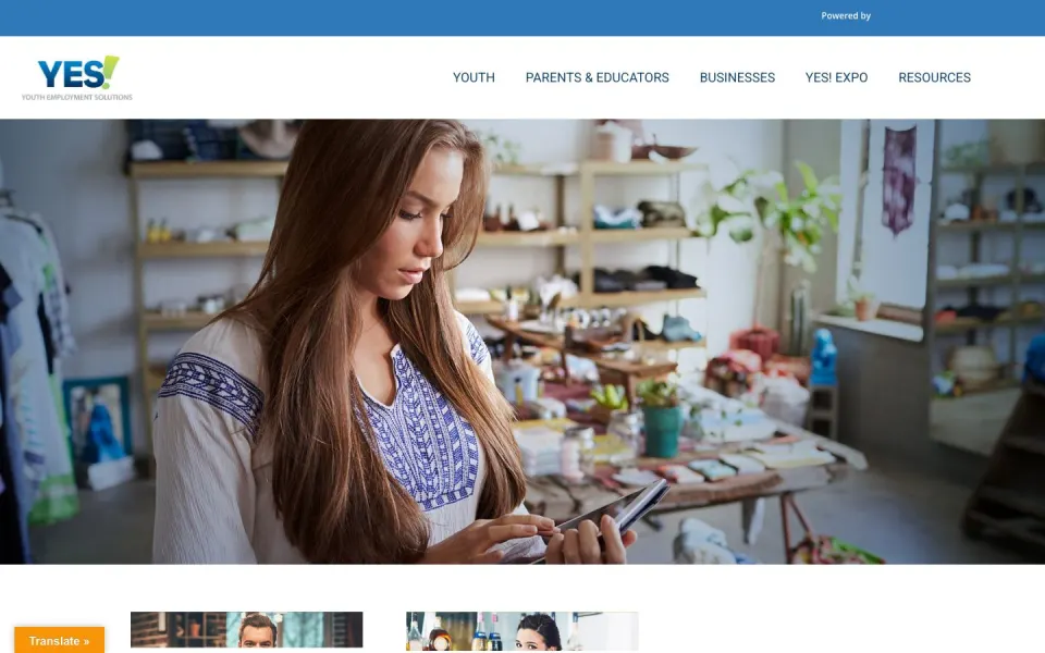 Desktop view of the Yes to Youth website captured July 30, 2026